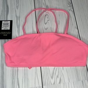 Girls' Strawberry Fruit Snack Ribbed High Waist Bikini Swim Top- art…